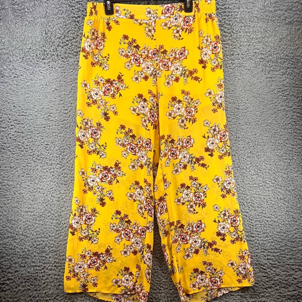 Torrid Wide Leg Palazzo Pants Sz 12 Floral Sheer Chiffon Shorts Overlay Resort